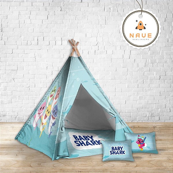 Kit Cabaninha/tenda/toca Infantil para Festa do Pijama Baby Shark Montessori