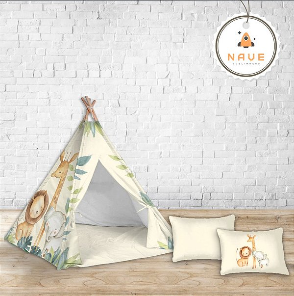 Kit Cabaninha/tenda/toca Infantil para Festa do Pijama Safari Montessori