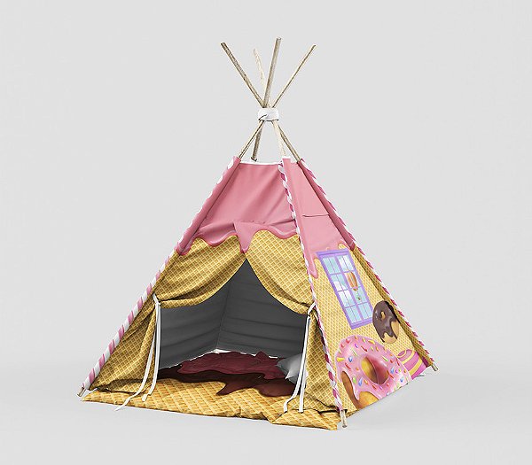Kit Cabaninha/tenda/toca Infantil para Festa do Pijama Docinho Montessori