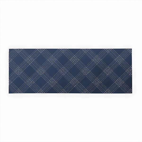 Conjunto Caminho de Mesa Estampas - Azul Xadrez
