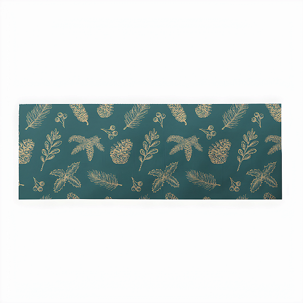 Conjunto Caminho de Mesa Estampas - Verde Folhas