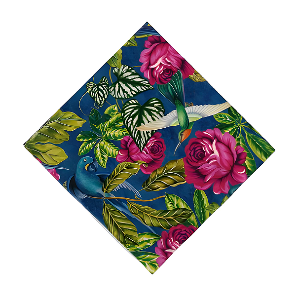 Guardanapos Para Mesa Posta Floral Azul