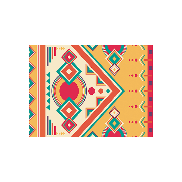 Jogo Americano Para Mesa Posta Abstrato Amarelo e Verde