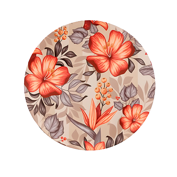 Sousplat Mesa Posta Floral Bege