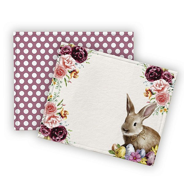 Jogo Americano Mesa Posta Páscoa Coelho Bolinha