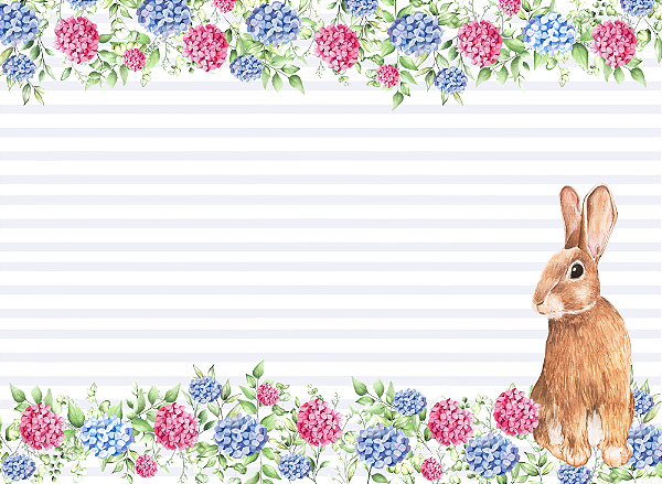 Jogo Americano para Mesa Posta Flores Coelho Pascoa