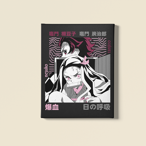 Quadro Personalizado - Demon Slayer Tanjiro e Nezuko