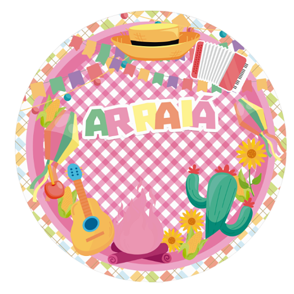 Painel Redondo Festa junina candy