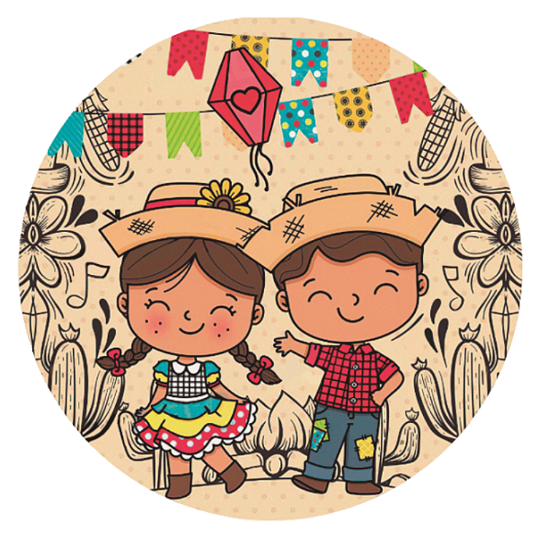 Painel Redondo Festa junina caipira