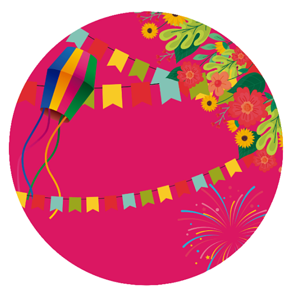 Painel Redondo Festa junina balão