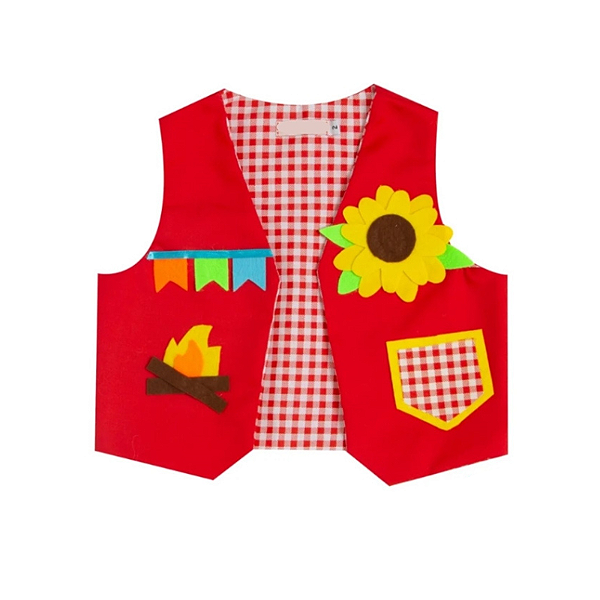 Colete Quadrilha/junina/caipira/são João Infantil - vermelho