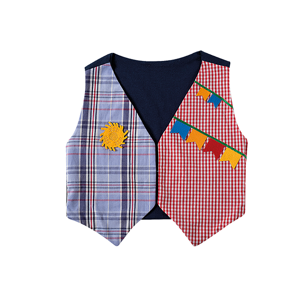 Colete Quadrilha/junina/caipira/são João Infantil -  azul/vermelho