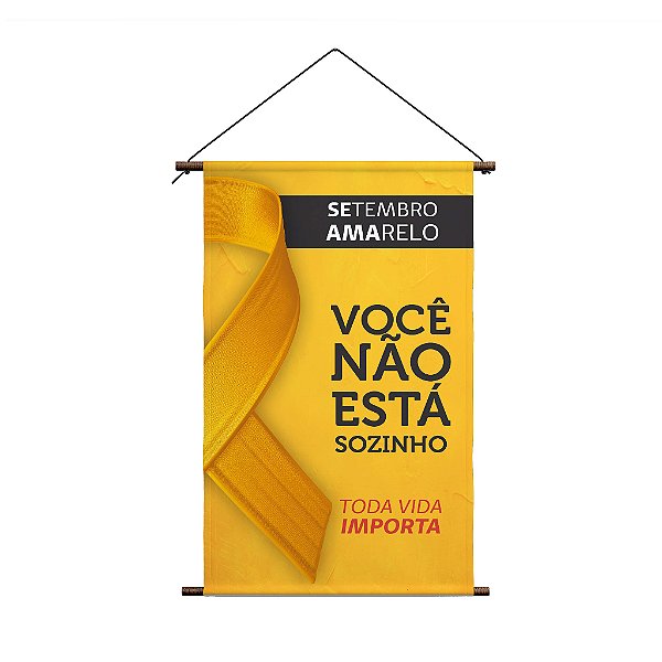 Banner Pronto com tubete - 60x90cm Setembro Amarelo 2024