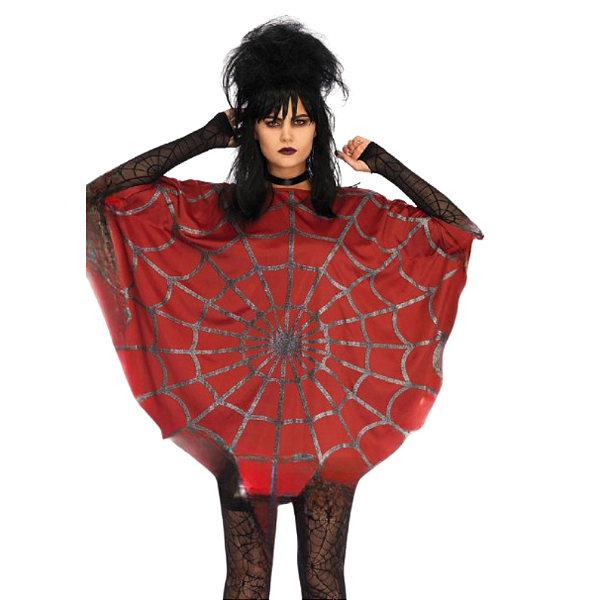 Poncho Estampa Fantasia Halloween Festa Adulto/infantil - Teia vermelha