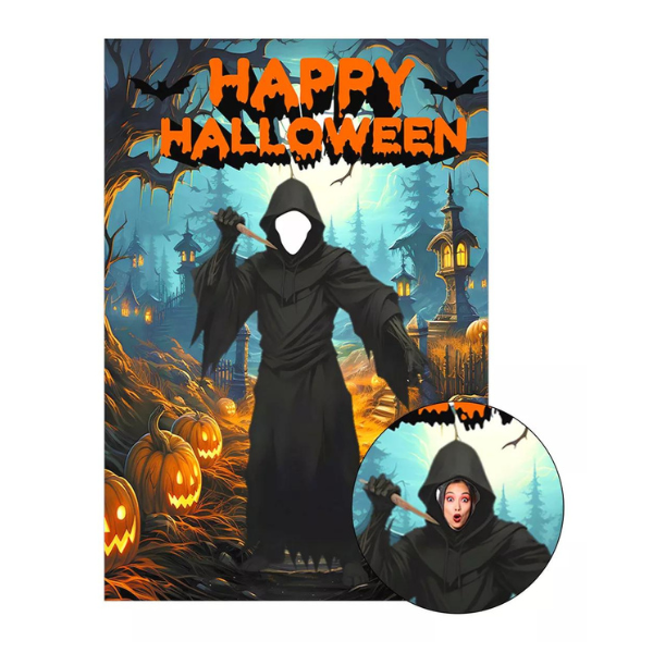 Painel Decorativo interativo vazado Halloween Happy