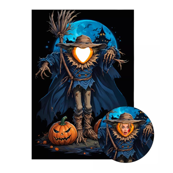 Painel Decorativo interativo vazado Halloween Espantalho 3