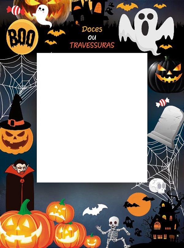 Painel Decorativo interativo vazado Halloween Doces ou travessuras