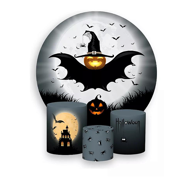 Kit Veste Facil Festa -  Halloween Morcegão cinza