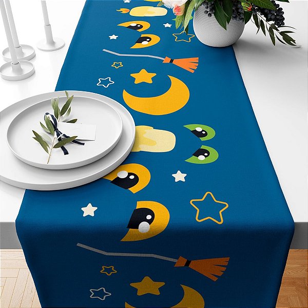 Caminho de Mesa - Halloween Vassouras