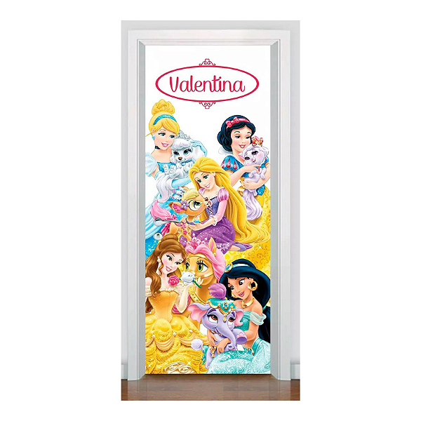 Adesivo Para Porta Infantil Com Nome - Princesas 2