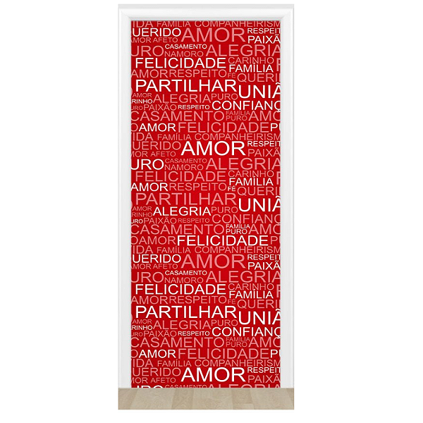 Capa De Porta Decorativo Tecido 0,85x2,10m - Frases
