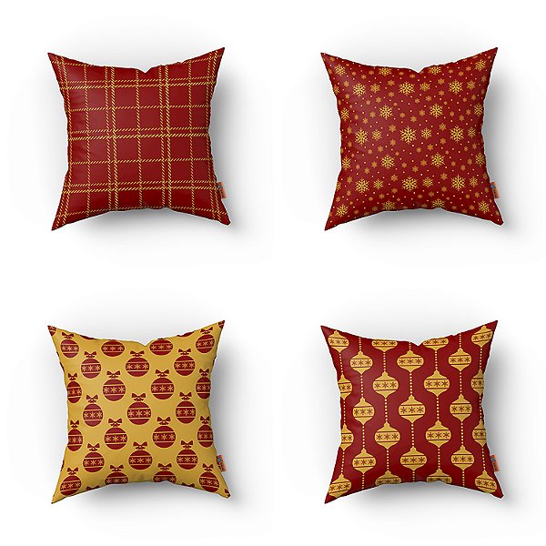 Conjunto de 4 capas Almofadas Decorativas Vermelho