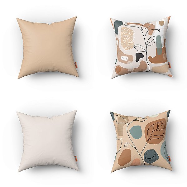 Conjunto de 4 capas Almofadas Decorativas Nude Promoção