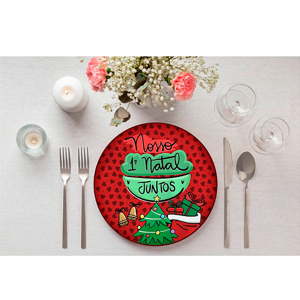 Sousplat Mesa Posta - Natal /Nosso primeiro natal