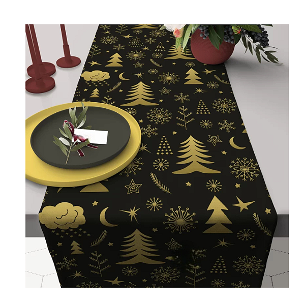 Caminho de Mesa Estampas - Natal Black