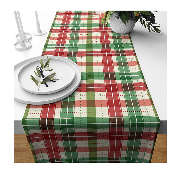 Caminho de Mesa Estampas - Natal Xadrez