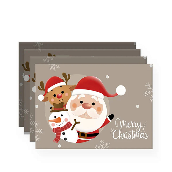 Jogo Americano Mesa Posta - Natal Cinza Marry christmas
