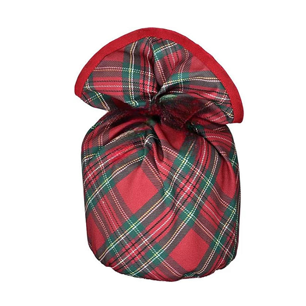 Porta Panetone Natalino Em Tecido/mesa/natal xadrez