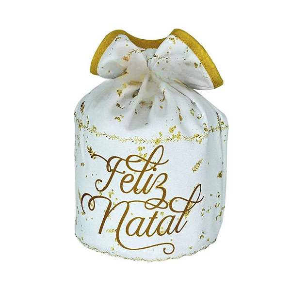 Porta Panetone Natalino Em Tecido/mesa/natal Branco