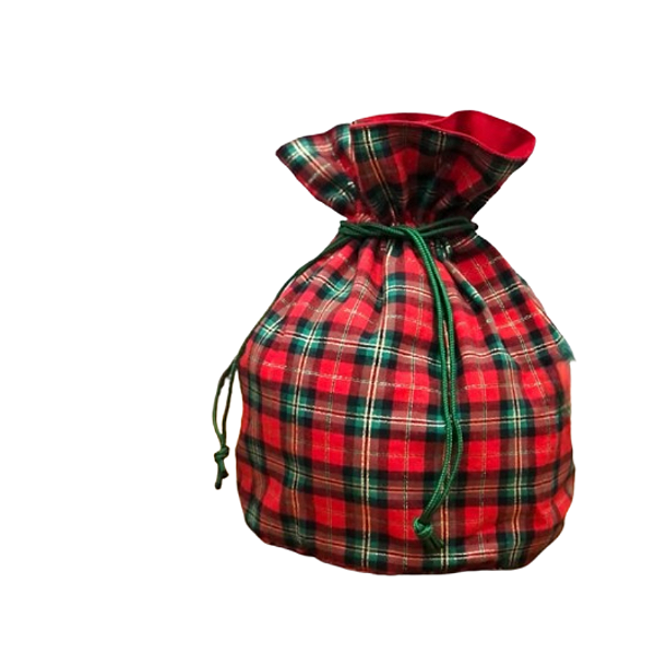 Porta Panetone Natalino Em Tecido/mesa/natal Xadrez verde