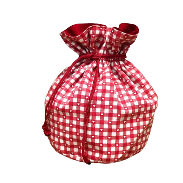 Porta Panetone Natalino Em Tecido/mesa/natal Xadrez vermelho