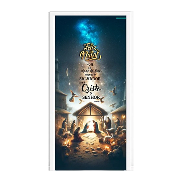 Capa De Porta Decorativo Tecido 0,85x2,10m - Natal Presépio 2