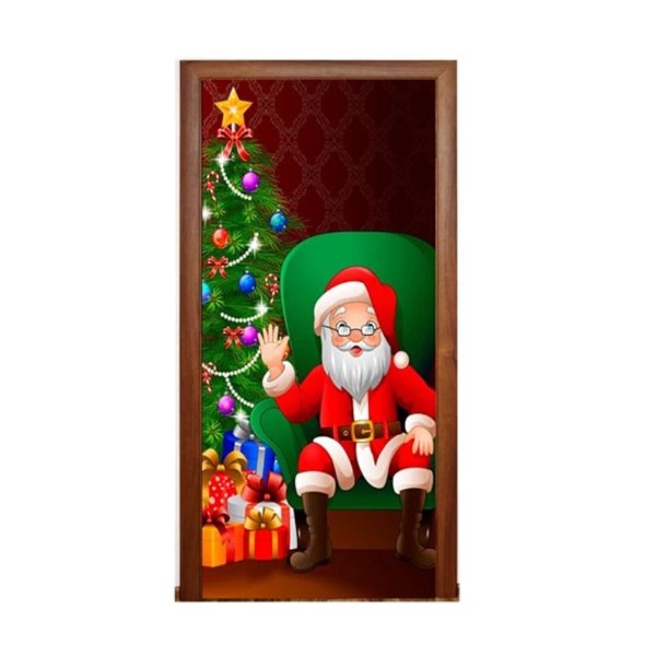 Capa De Porta Decorativo Tecido 0,85x2,10m - Natal Presentes 2