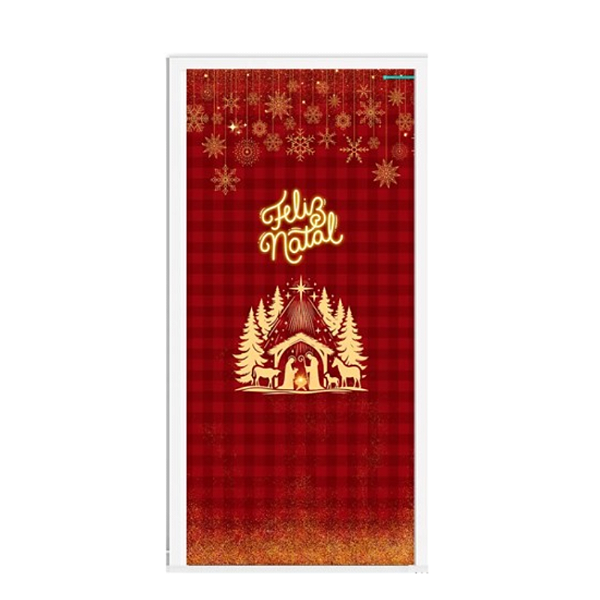 Capa De Porta Decorativo Tecido 0,85x2,10m - Natal Presépio 2