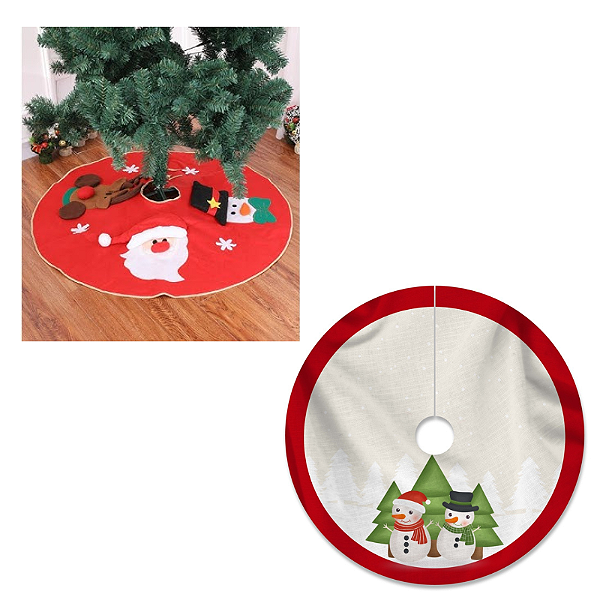 Tapete/Saia Para Arvore De Natal Decoração 70 Cm - Boneco de neve