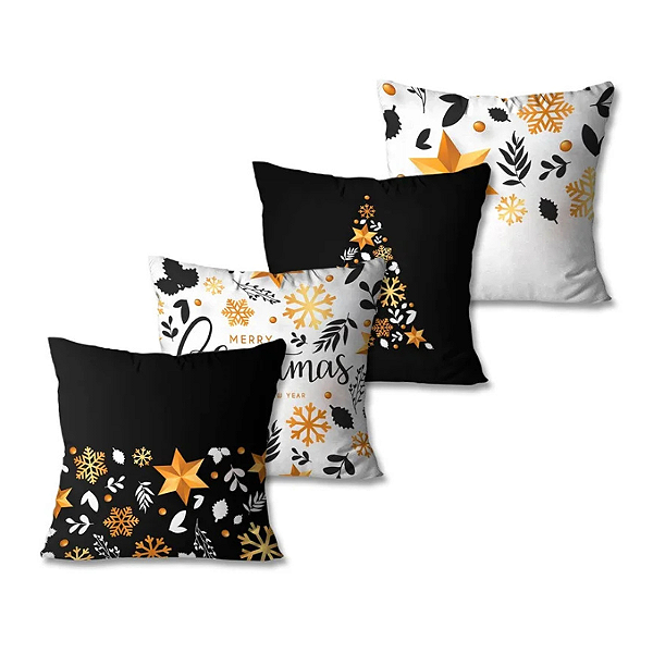 Almofada Decorativa - Natal /Preto e Branco