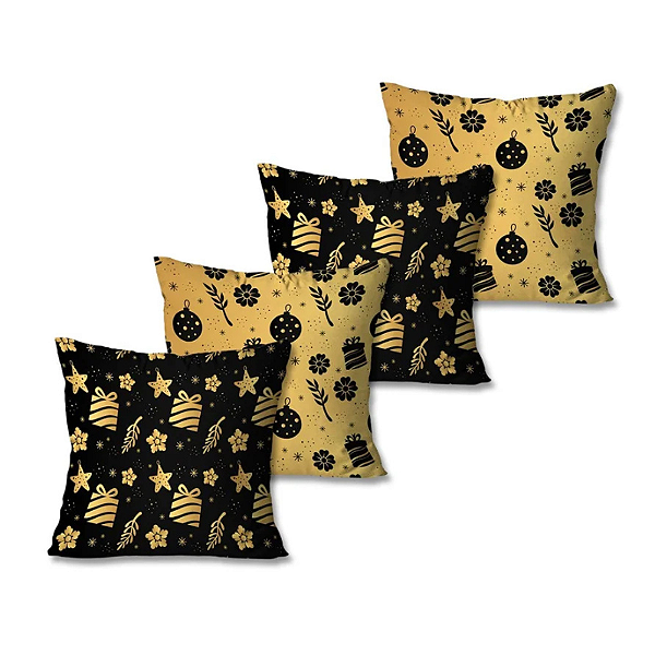 Almofada Decorativa - Natal /Preto e Amarelo