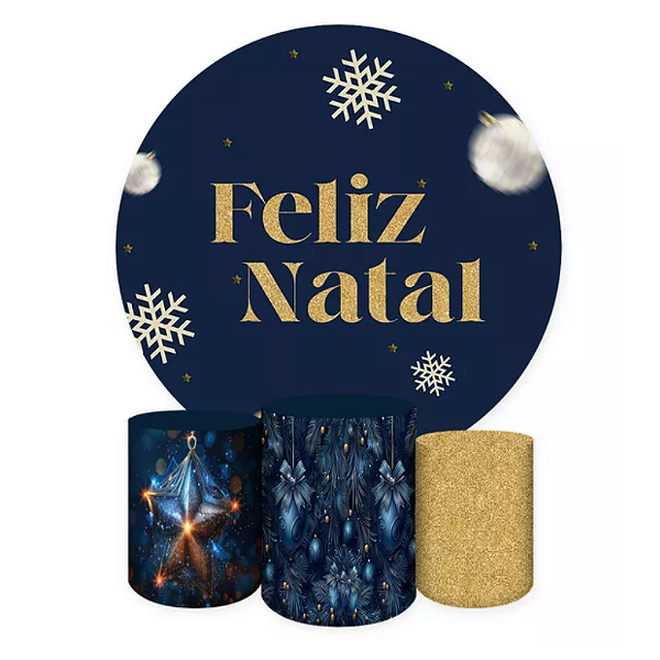 Kit Veste Facil Festa - Natal Azul/dourado