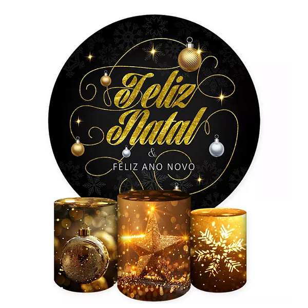 Kit Veste Facil Festa - Natal Preto/dourado