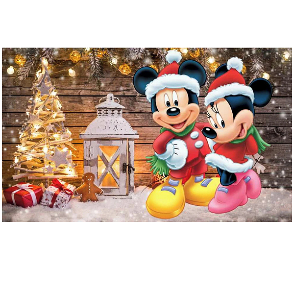 Painel Decorativo Retangular - Natal Mickey e minnie 2