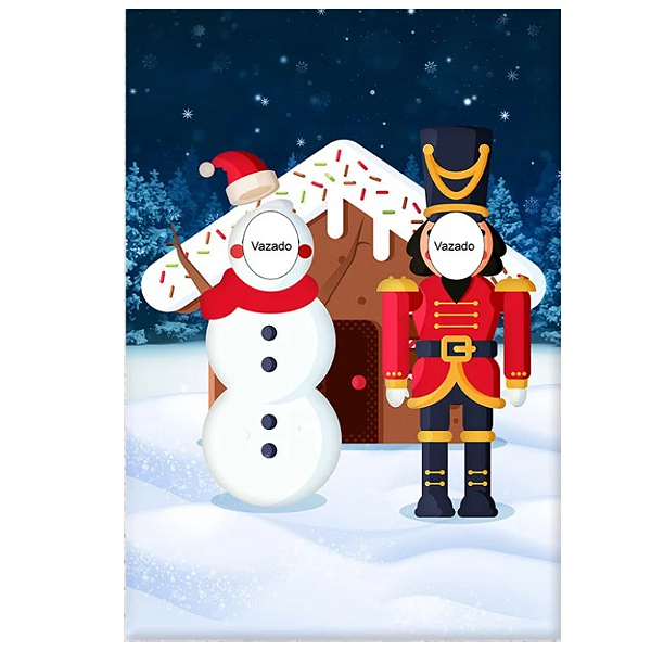 Painel Decorativo interativo Vazado - Natal Boneco de Neve