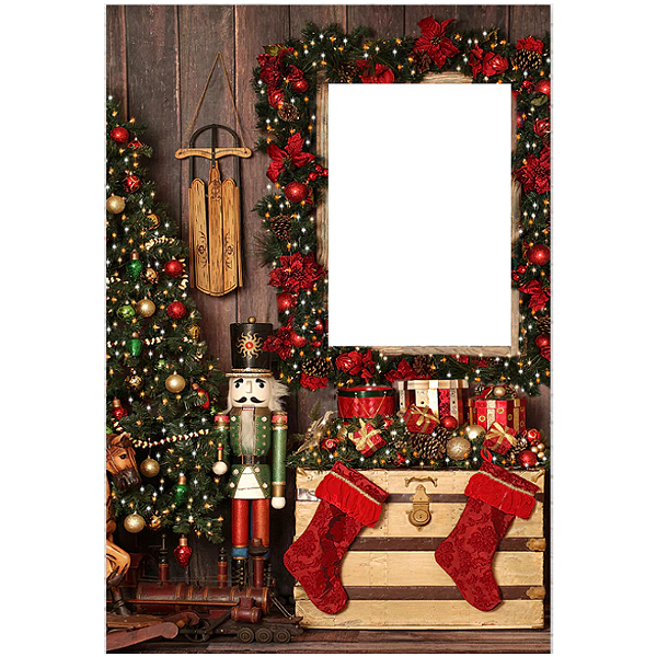 Painel Decorativo interativo Vazado - Natal Rústico