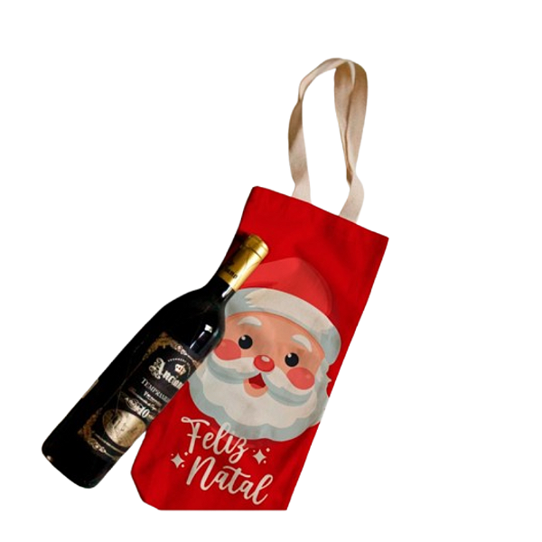 Porta Vinho Ecobag/bolsa - Natal Papai Noel