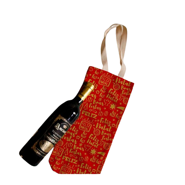 Porta Vinho Ecobag/bolsa - Natal Frases