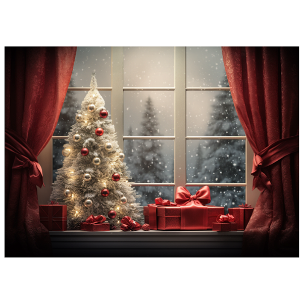 Fundo Fotográfico Em Tecido Natal 2,0x1,5 - Cortina