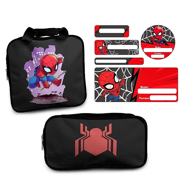 Kit Material Escolar - Homem Aranha - Personalizado